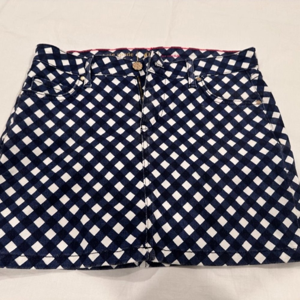 KATE SPADE Broome Street Gingham Mini Skirt - size 0